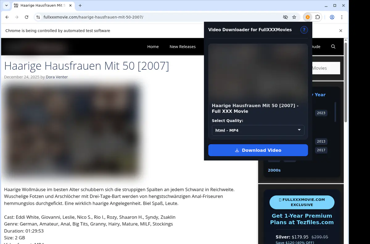 Fullxxxmovies Video Downloader browser extension screenshot 3